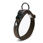Collier pour chien réfléchissant en nylon, réglable, XXS au 3XL, marron