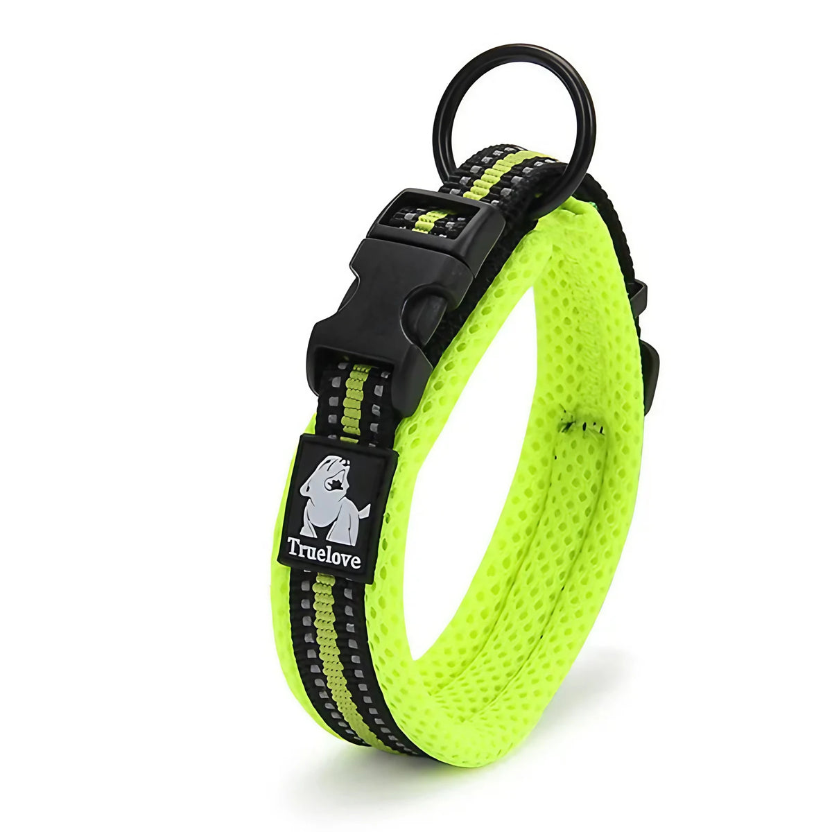 Collier pour chien réfléchissant en nylon, réglable, XXS au 3XL, vert