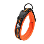 Collier pour chien réfléchissant en nylon, réglable, XXS au 3XL, orange