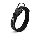 Collier pour chien réfléchissant en nylon, réglable, XXS au 3XL, noir