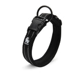 Collier pour chien réfléchissant en nylon, réglable, XXS au 3XL, noir