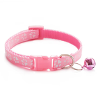Collier pour chat réglable à clochette et motif patte, rose 2