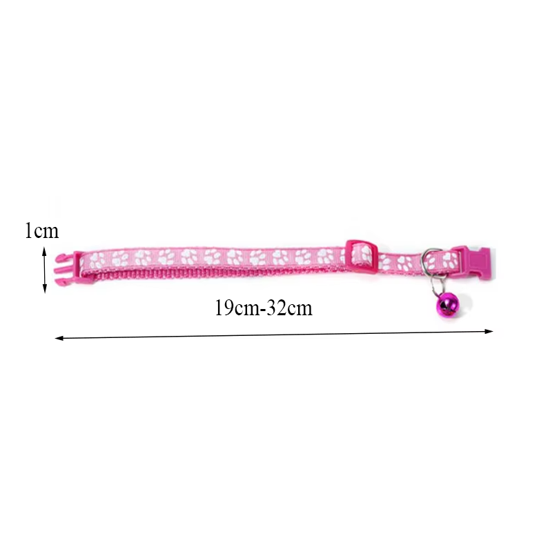 Collier pour chat réglable à clochette et motif patte