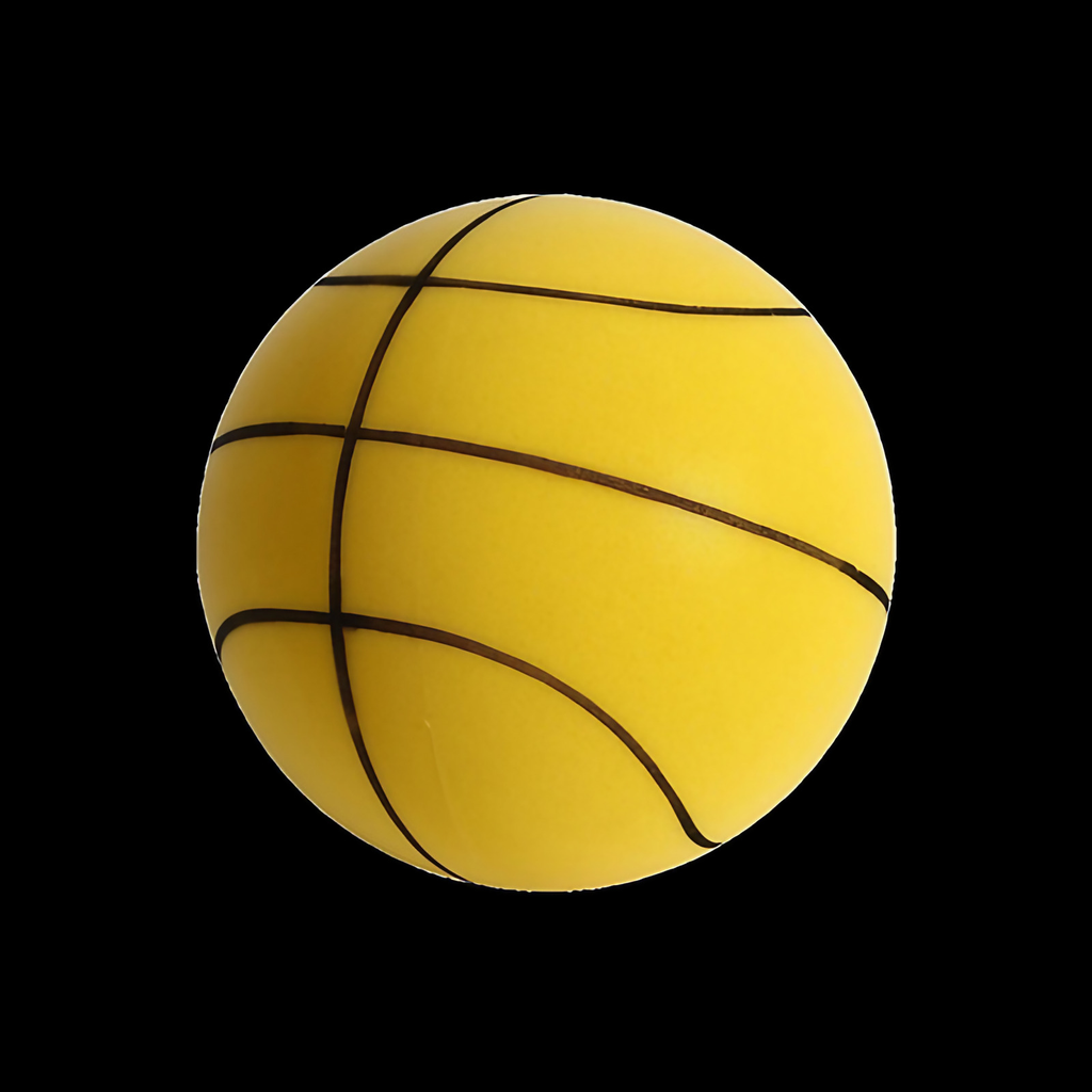 Ballon de basket silencieux en mousse pour jouer à l'intérieur, jaune