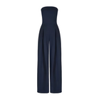 Combinaison pantalon bustier femme, bleu foncé, noir ou beige