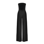 Combinaison pantalon bustier femme, bleu foncé, noir ou beige