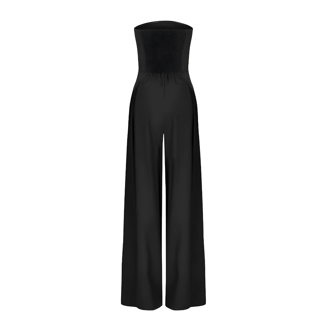 Combinaison pantalon bustier femme, bleu foncé, noir ou beige