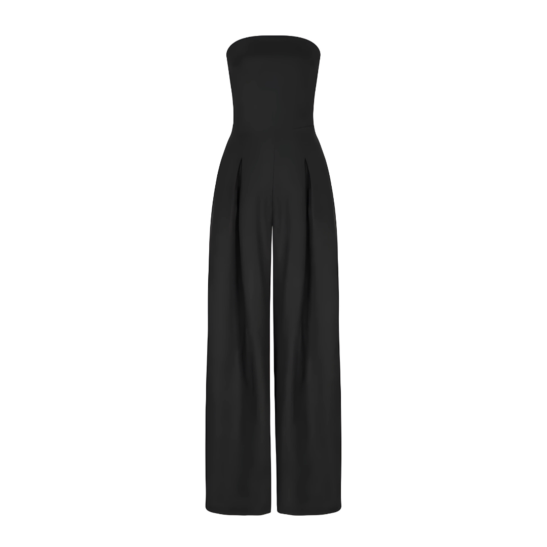 Combinaison pantalon bustier femme, bleu foncé, noir ou beige
