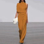 Combinaison femme sans manches à jambe large, du S au 3XL, jaune orangé