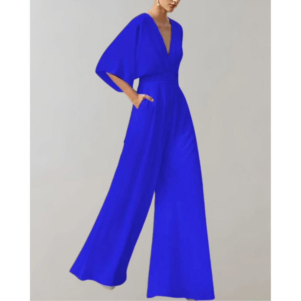 Combinaison pantalon femme fluide, neuf coloris, du S au 2XL, bleu