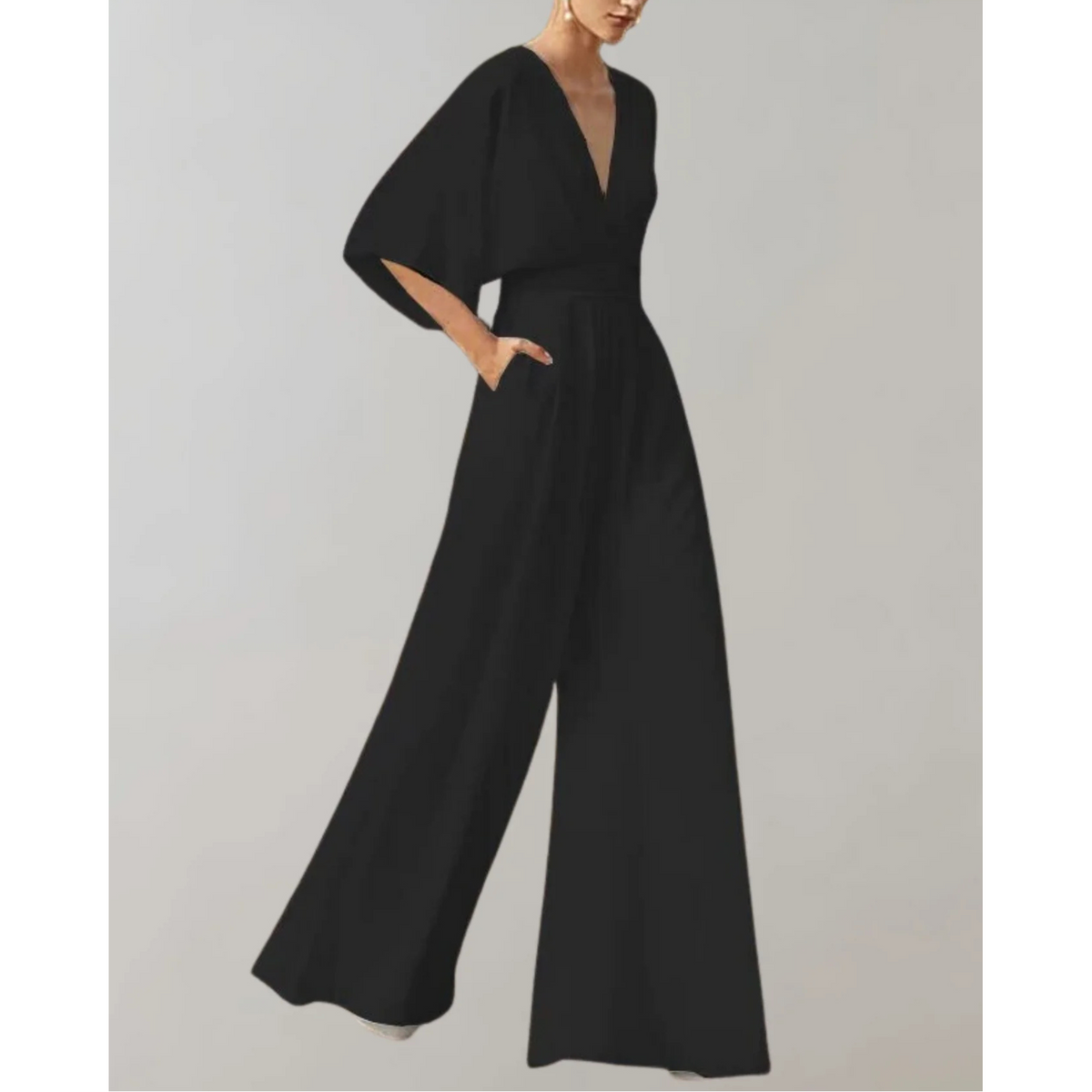 Combinaison pantalon femme fluide, neuf coloris, du S au 2XL, noir