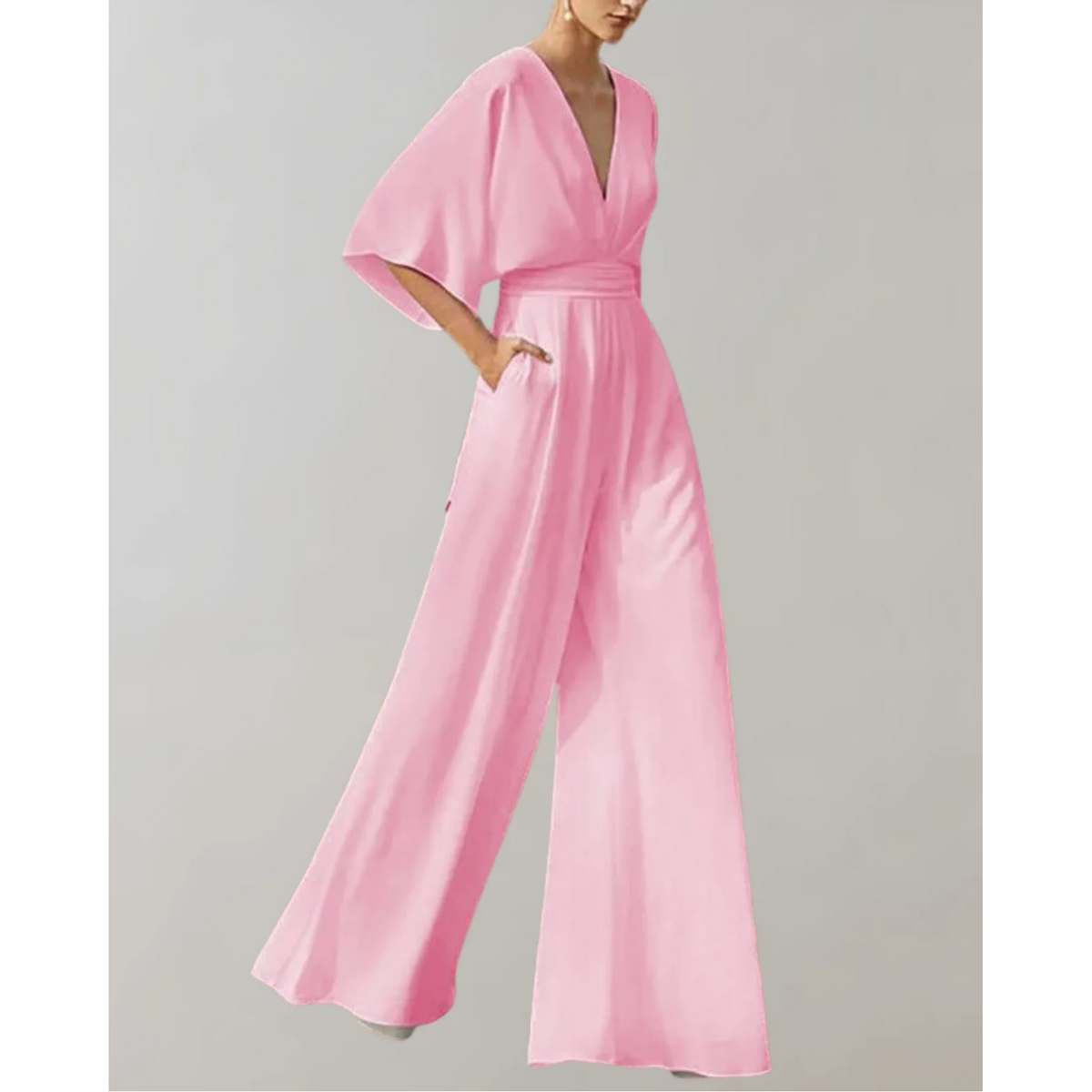 Combinaison pantalon femme fluide, neuf coloris, du S au 2XL, rose