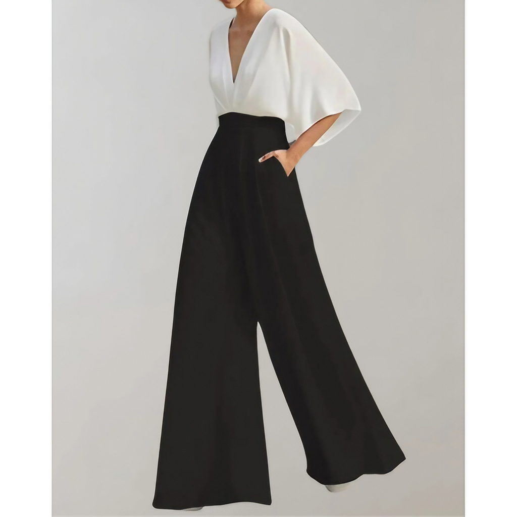 Combinaison pantalon femme fluide, neuf coloris, du S au 2XL, blanc et noir