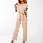Combinaison femme chic à coupe ajustée, sept coloris, beige