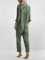 Combinaison pantalon femme à manches longues, quatre coloris