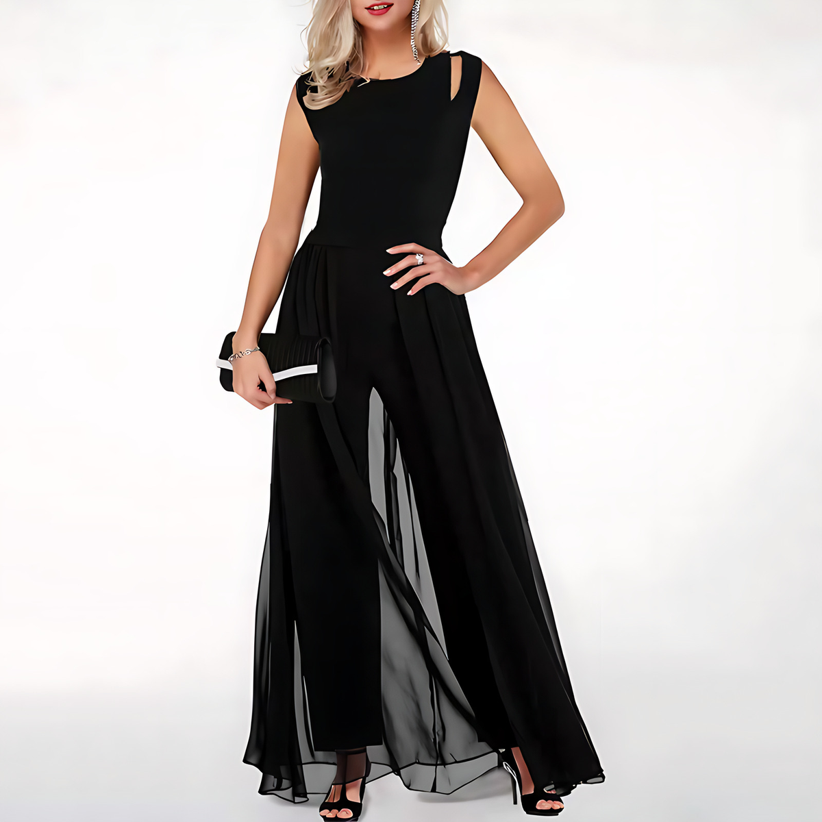 Combinaison femme en coton, coupe ajustée, noir ou bleu, noir