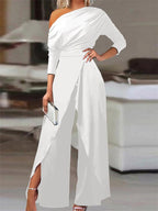 Combinaison de soirée femme, trois coloris, du S au 2XL, blanc