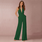 Combinaison pantalon femme à jambes évasées, huit coloris, vert