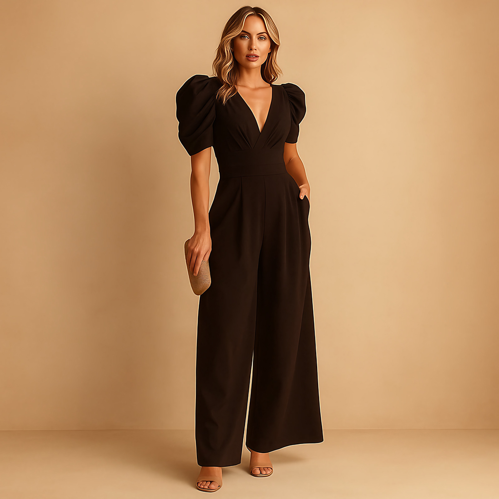 Combinaison pantalon femme longue et ajustée, cinq coloris, noir