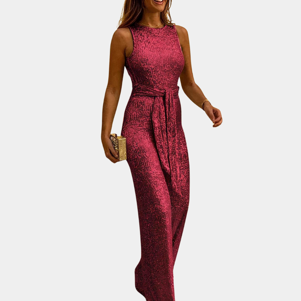 Combinaison pailletée femme pour soirée, six coloris, S au 2XL, bordeaux