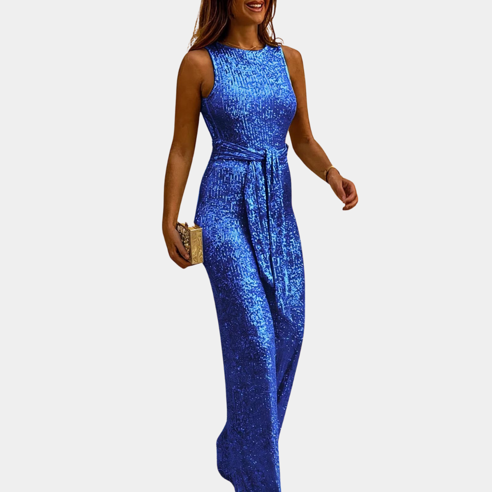 Combinaison pailletée femme pour soirée, six coloris, S au 2XL, bleu