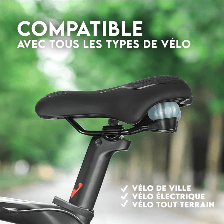 Selle de vélo confort à amortisseurs en gel, trois tailles