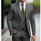 Costume 3 pièces homme pour mariage, veste, gilet et pantalon, gris