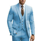 Costume 3 pièces homme pour mariage, veste, gilet et pantalon, bleu clair