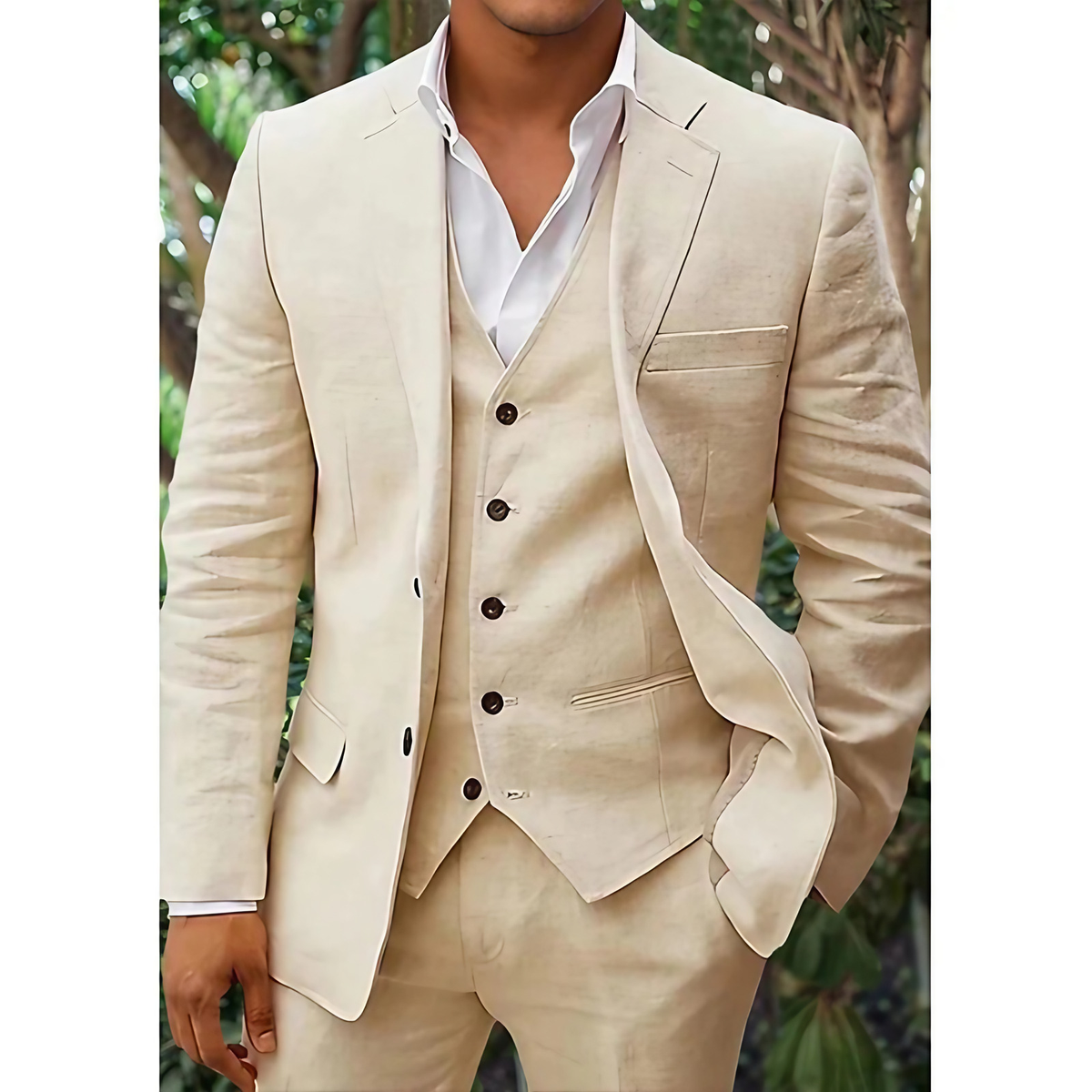 Costume 3 pièces homme pour cérémonie, huit coloris, du XS au XL, beige