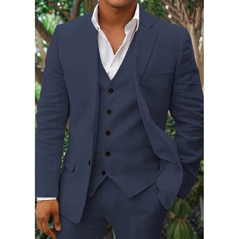Costume 3 pièces homme pour cérémonie, huit coloris, du XS au XL, bleu marine