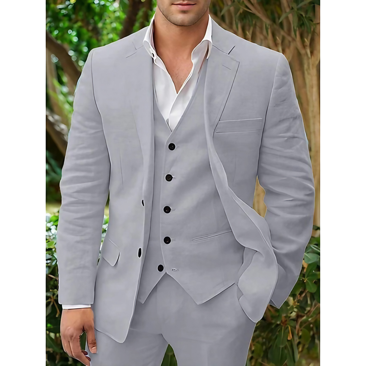Costume 3 pièces homme pour cérémonie, huit coloris, du XS au XL, gris