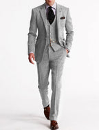 Costume 3 pièces homme en tweed, sept coloris, du S au 3XL, argenté