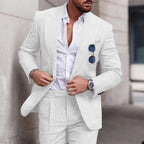 Costume de mariage homme deux pièces, simple boutonnage