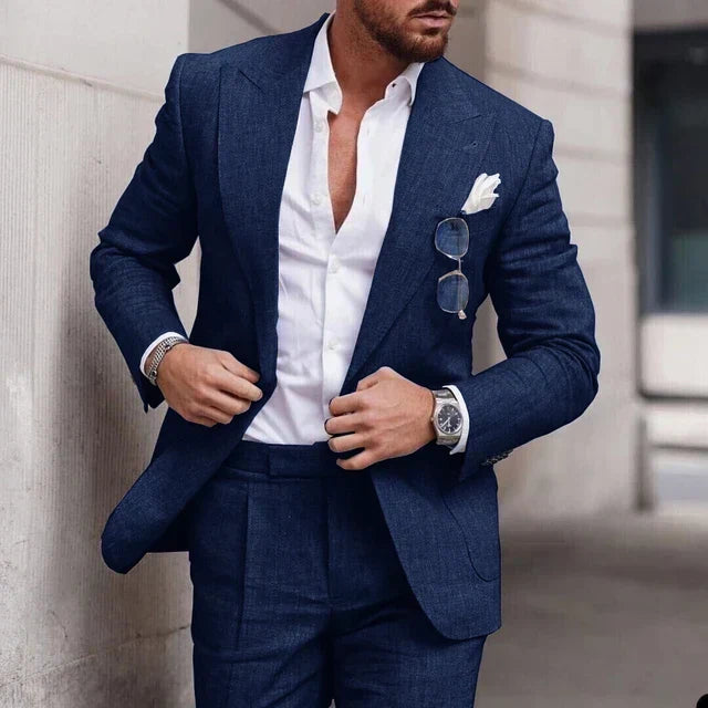 Costume de mariage homme deux pièces, simple boutonnage