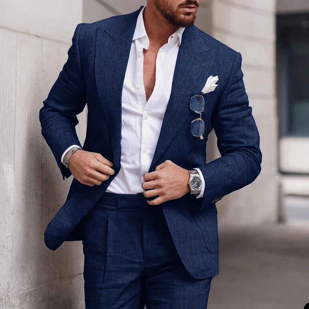 Costume de mariage homme deux pièces, simple boutonnage