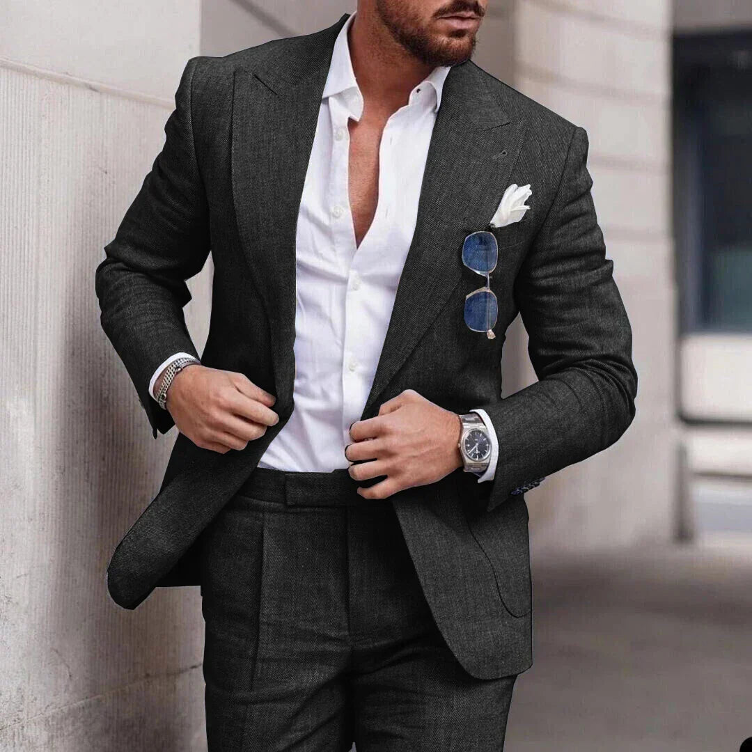 Costume de mariage homme deux pièces, simple boutonnage