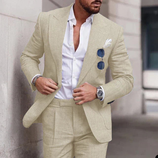 Costume de mariage homme deux pièces, simple boutonnage