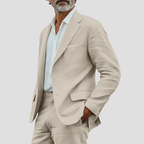 Costume homme d'été coupe décontractée, vert clair, bleu ou beige, beige