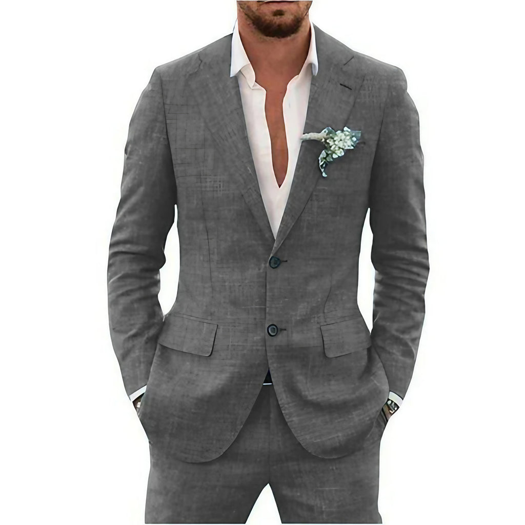 Costume léger homme coupe ajustée, dix coloris, du S au 2XL, gris foncé