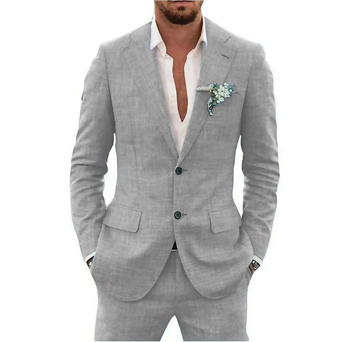 Costume léger homme coupe ajustée, dix coloris, du S au 2XL, gris