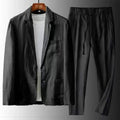 Costume homme d'été en tissu léger, noir, kaki ou blanc, noir