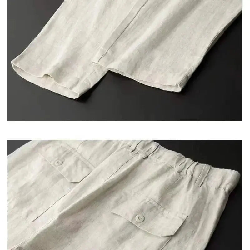 Costume homme d'été en tissu léger, noir, kaki ou blanc