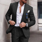 Costume deux pièces homme pour mariage, du S au 5XL, noir