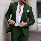 Costume deux pièces homme pour mariage, du S au 5XL, vert olive