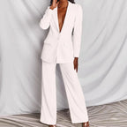 Tailleur pantalon femme, blazer et pantalon, sept coloris, blanc