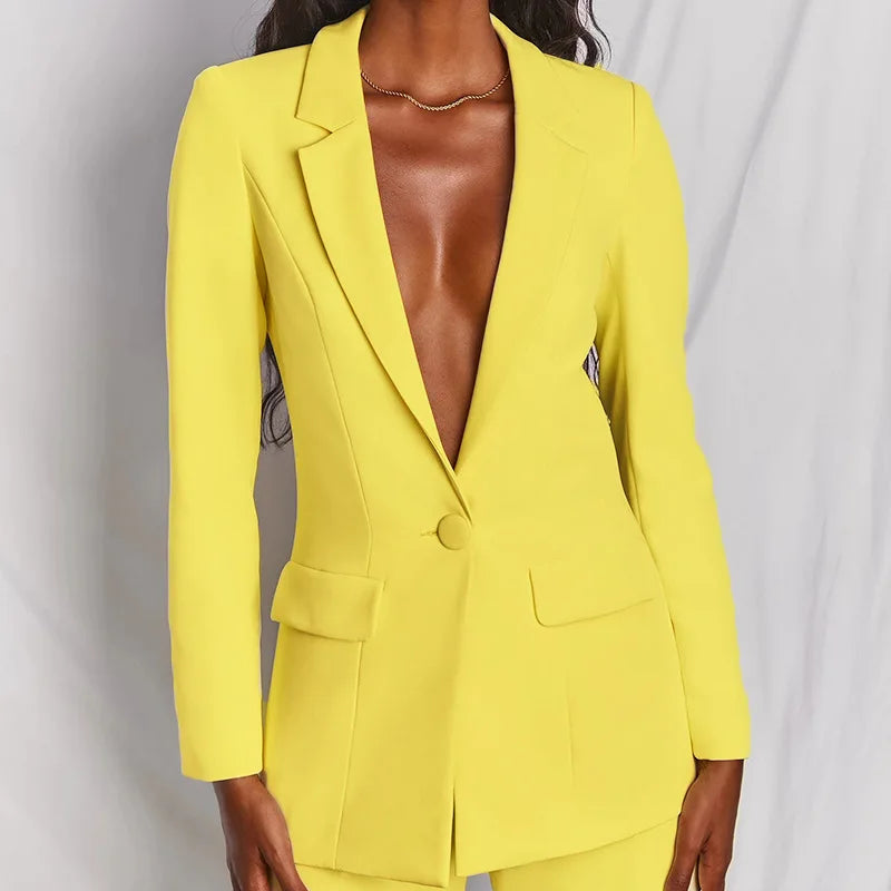 Tailleur pantalon femme, blazer et pantalon, sept coloris