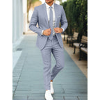 Costume homme deux pièces décontracté, huit coloris, gris bleu