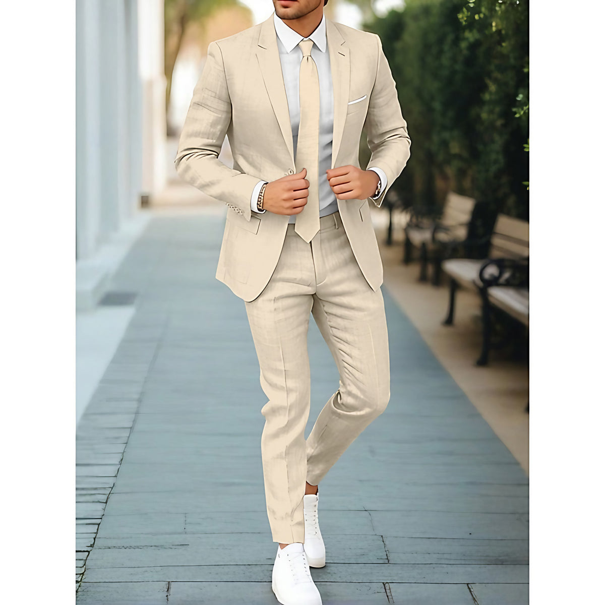 Costume homme deux pièces décontracté, huit coloris, beige