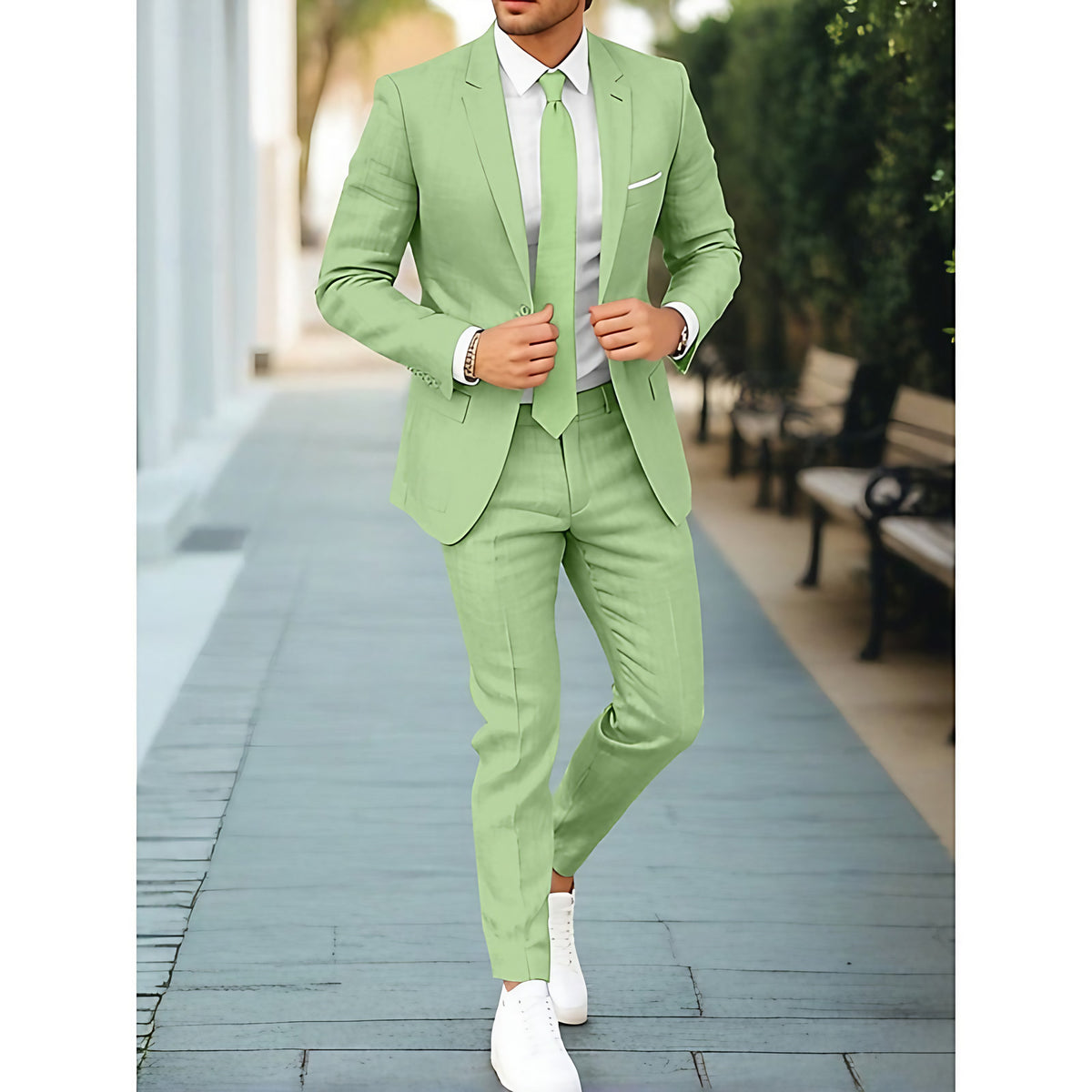 Costume homme deux pièces décontracté, huit coloris, vert