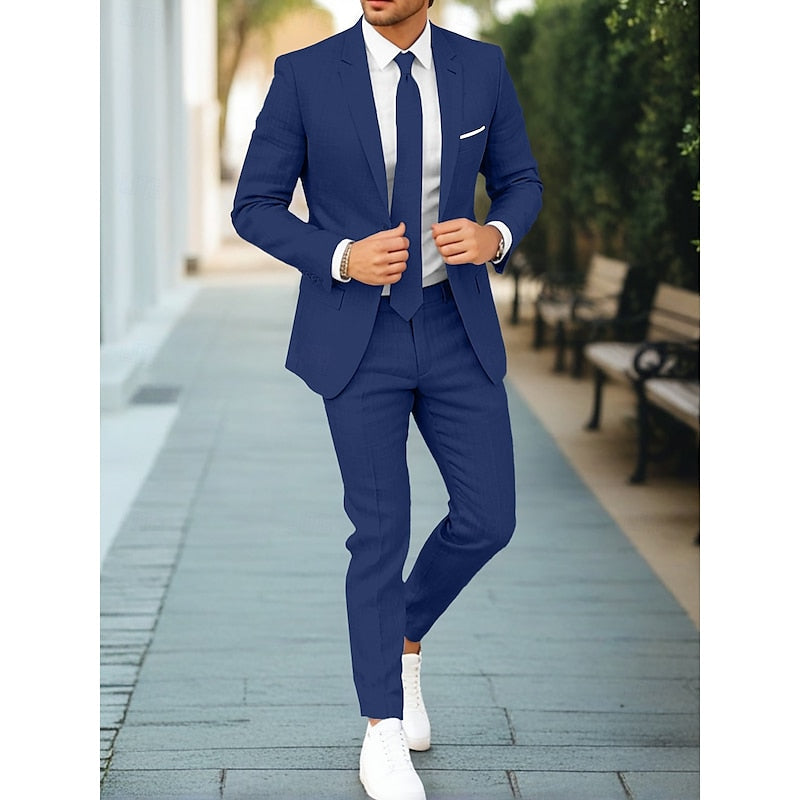 Costume homme deux pièces décontracté, huit coloris, bleu marine